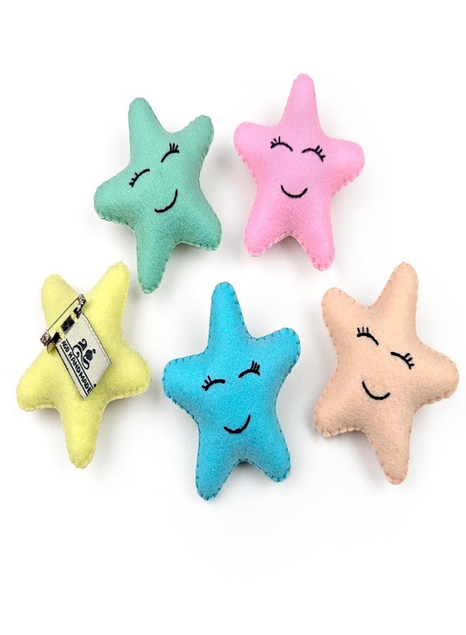AGD Handmade Smiley Star Brooch Pins - Rainbow Colors - Birthday Return Gifts for Boys Girls, Kids Badges Brooches, Fashion Accessories for Baby (Fabric) (Pastel-5) - Image 3